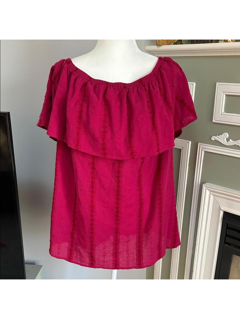 Style & Co. Women's Off-Shoulder Ruffle Top - Pink
